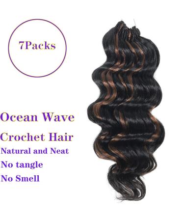 Ocean Wave Crochet Hair Pre Looped 9 Inch 7 Packs Deep Wave Short Curly Braiding Extensions, Synthetic Hair for Women - 9Inch (Pack of 7) - Buy Online on GoSupps.com