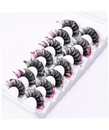 FRCOLOR 7 Pairs false eyelashes cosplay lashes lash extension cluster lashes false lash curl lash clusters women lashes with color makeup eyelashes extend artificial fiber make up - Buy Online on GoSupps.com