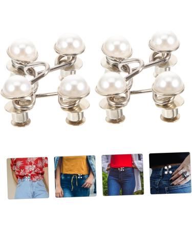 Button Hook Helper 4 Pcs Nail- Buttons Alloy Adjustable Clamp Reusable Waist Buttons Waist Nail- Buckle Jeans Supply Alloy Jeans Buttons Thin Jeans Buttons Waist Adjusting Button Waist Supply(White) 3.2x1cm White - Buy Online on GoSupps.com