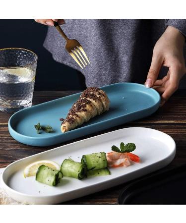 Plates Ceramic Matte Plates Oval Disc Irregular Disc Salad Plates for Fruit Cheese Dessert Lunch and More Household Tableware Snack Plate (Color : Blue Size : 30cm) - Buy Online on GoSupps.com