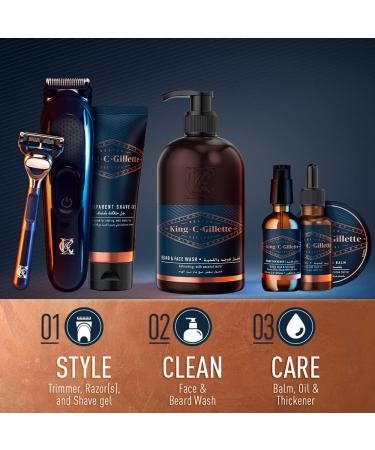 King C. Gillette Men's Transparent Shave Gel - 5oz with White Tea and Argan Oil - Buy Online on GoSupps.com