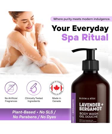 Bloom & B de Lavender + Bergamot Body Wash Gel With Pure Essential Oils Aloe & Glycerin Sulfate-Free Plant-Based & Calming Gentle Daily Cleanse No Dyes/No Artificial Scents 16.9 fl oz - Buy Online on GoSupps.com