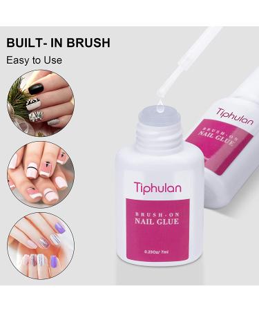 TIPHULAN Brush on Nail Glue for Press on Nails - Quick & Strong Adhesive for False Nails - 4pcs Bulk Pack 7ML0.23OZ - Buy Online on GoSupps.com
