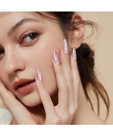 Medium Press On Nails - Ombre False Nails - Almond 12 Sizes Cat Eye Artificial Press On Nails Includes Nail File For Woman - Buy Online on GoSupps.com