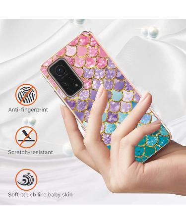 Buy Miago Slim TPU Phone Case for Xiaomi Mi 10T Pro | Marble Series Bumper Cover in Pink Green - Scratch-Resistant & Stylish - Buy Online on GoSupps.com