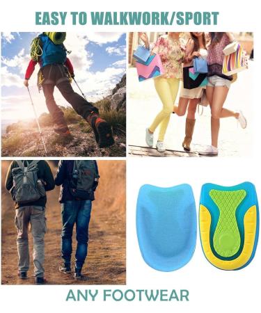 Comfortable Orthopedic Insoles for Pain Reduction | U-Shaped Heel Cushion Inserts for Women & Men | Heel Spur Support | Professional Shoe Inserts in Blue - Buy Online on GoSupps.com
