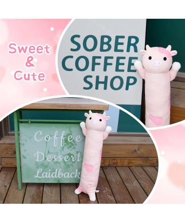 Desdfcer Long Cow Pillow - 47cm Cute Strawberry Stuffed Plushie for Kids Gifts - Home Car Decoration - Pink - Buy Online on GoSupps.com