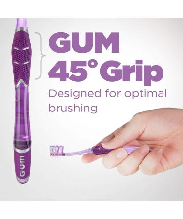 GUM 525E Deep Clean Toothbrush - Compact Head, Soft Bristles - 3 Count - Buy Online on GoSupps.com