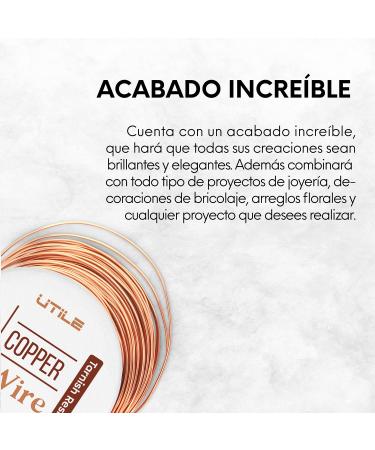 UTILE 24-Gauge Soft 99% Copper Wire - 90 ft / 30 Yards - Tarnish Resistant for Jewelry Making, Crafts, and Decor - 24 Gauge Copper - Buy Online on GoSupps.com