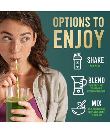 Super Green Smoothie Mix with Spirulina, Wheat Grass & Chlorella - Berry Flavor Superfood Supplement for Digestive Health & Antioxidant Support - Vegan & Non-GMO - 30 Servings - Buy Online on GoSupps.com