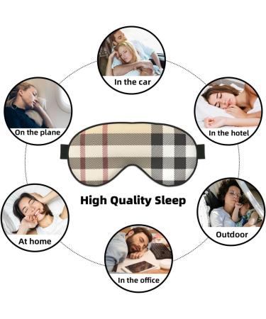 SSIMOO Gray Plaid Sleep Eye Mask for Women | Breathable Travel Eye Patch | Perfect Relaxation Accessory - Buy Online on GoSupps.com