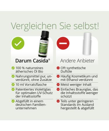 Buy Casida Organic Oregano Oil - 10 ml | Natural Food Quality for Aromatherapy & Diffusers | Premium Essential Oil - Buy Online on GoSupps.com