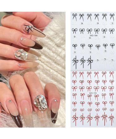 XUYUH Small Lovely Bow Nail Stickers 3D Self-Adhesive Sliders Nail Art Decoration Decals DIY Manicure Accesories - Buy Online on GoSupps.com