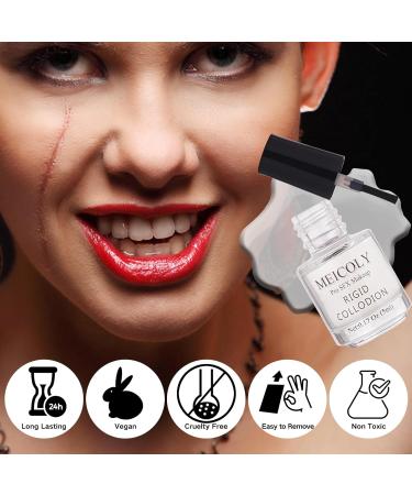 MEICOLY Rigid Collodion - Professional Scar Makeup for Halloween SFX Cosplay & Theater | Liquid Scarring Solution with Brush - Buy Online on GoSupps.com