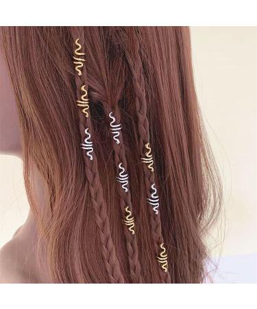 14 Pcs Snake Braids Coil Loc Hair Jewelry Set - Spiral Dreadlock Rings - Viking Metal Hair Clips for Braids Decoration - Silver and Golden Accessories for Women and Men - Buy Online on GoSupps.com