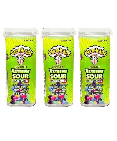 Warheads Extreme Sour Hard Candy Mini Size Flip Open Top - Pack Of 3
