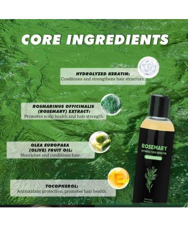 2PCS Organic Rosemary Shampoo for Hair Growth Natural Thickening & Strengthening Shampoo with Hydrolyzed Keratin Hair Care 200ml - Buy Online on GoSupps.com