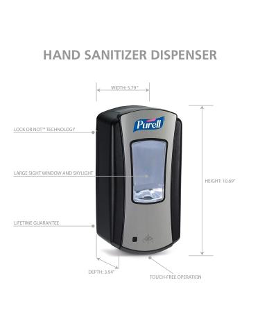 PURELL LTX-12 Touch-Free Hand Sanitizer Dispenser, Chrome/Black, 1200 mL - Pack of 1 - Buy Online on GoSupps.com