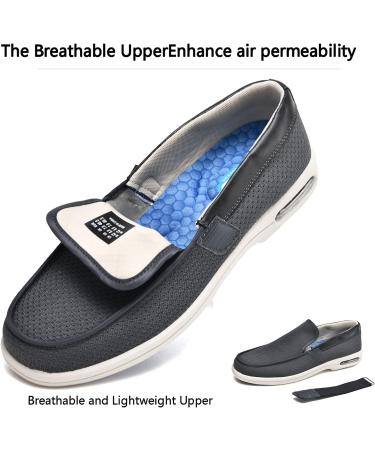 SDEQA Men's Wide Width Adjustable Diabetic Shoes | Edema Plantar Fasciitis Bunions Arthritis Swollen Feet Walking Shoes - Buy Online on GoSupps.com