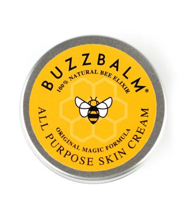 BuzzBalm Natural Dry Skin Moisturiser - Manuka Honey Cream Bee Propolis Beeswax with Unique Melixir Simple Moisturiser for Very Dry Skin on Body Heels Elbows (50g) 50 g (Pack of 1)