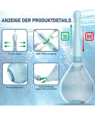 Anti Back-Flow Enema Kit for Adults - Silicone Bulb with 5-Hole Nozzle for Constipation Relief - 150ml Capacity - Men and Women - Buy Online on GoSupps.com