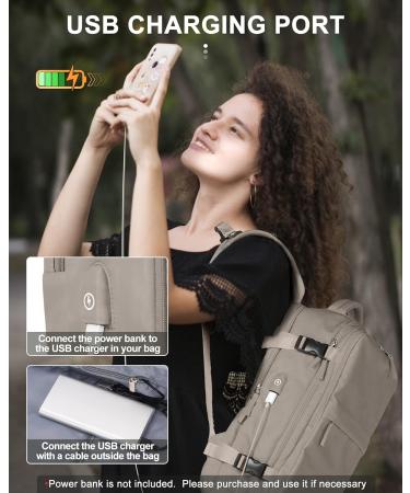 Bergsalz Brown Travel Backpack - Airline Approved Personal Item, Waterproof and Stylish for Women, Men, Teen Girls - Ideal for College, Gym, and Carry On - Buy Online on GoSupps.com