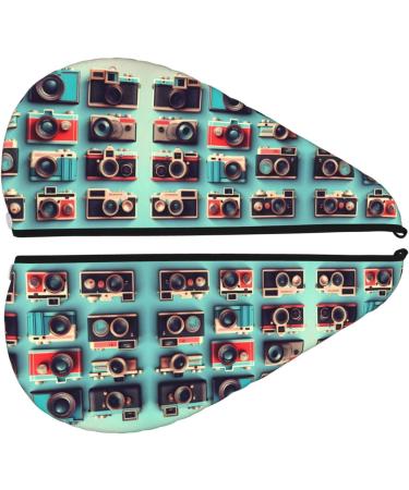 Retro Camera Collection Coral Velvet Hair Cap | Absorbent Dry Towel Wrap for Women | Ideal for Wet Hair Travel & Swimming Pool - Buy Online on GoSupps.com