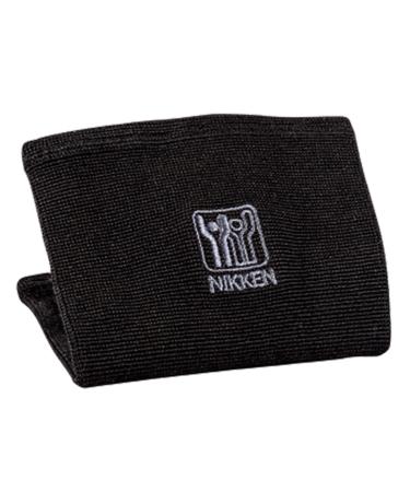 Nikken KenkoTherm Knee Wrap Large 1834 Black Thin Stretchy Support Men Women Ceramic Reflective Fibers Compression Wrap Relief & Recovery Running Weightlifting Basketball