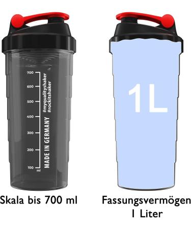 Rockitz Rockitshaker 1000ml Protein Shaker - Leak-proof BPA Free Patented Mixing System - Ideal for Fitness & Whey Protein Shake - Red & Black - Buy Online on GoSupps.com