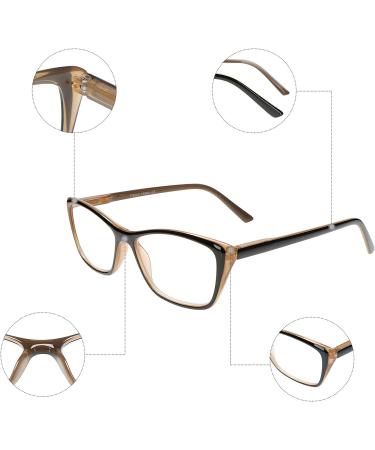 Stylish Cat Eye Reading Glasses 4-Pack for Women - Lightweight Frame with Spring Hinge, 2.5 Magnification - Includes 4 Cases - Tortoise Print - Buy Online on GoSupps.com