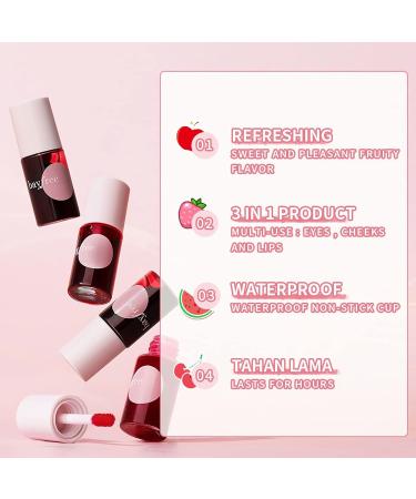 2 Pack Lip Tint Stain Set - Apple & Watermelon | Multi-use Lip & Cheek Tint | High Pigment & Long-Lasting Makeup - Buy Online on GoSupps.com