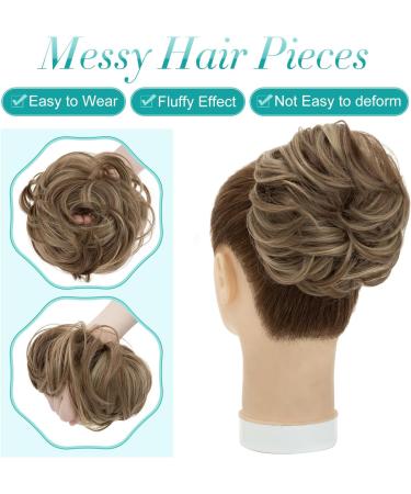 S-Noilite Messy Bun Hair Scrunchie - Light Brown/Ash Blonde Ponytail Extension - Buy Online on GoSupps.com