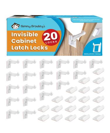 Benny Bradley's Invisible Baby Proofing Cabinet Latch Locks - 20 Pack