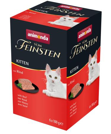 Animonda of the finest kitten wet food for growing cats in the first year of life with beef 6 x 100 g young cats junior single 1 piece (6 Pack)