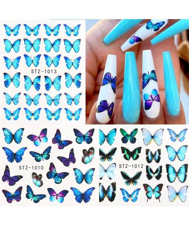 Dornail Butterfly and Flower Nail Stickers - 30 Sheets | Summer Water Transfer Decals for Nail Art Designs and Decorations - Buy Online on GoSupps.com
