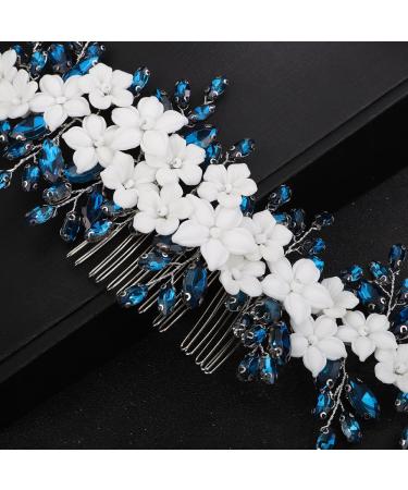 Kercisbeauty White Flower Rhinestone Hair Comb - Stunning Bridal Jewelry for Weddings Bridesmaids & Special Occasions - Buy Online on GoSupps.com