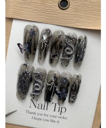 Handmade Nail Wearing Chinese Style Nail Beauty Dragon's Descendants: Fake Nail and Patch Nail Enhancement (Size : XS) - Buy Online on GoSupps.com