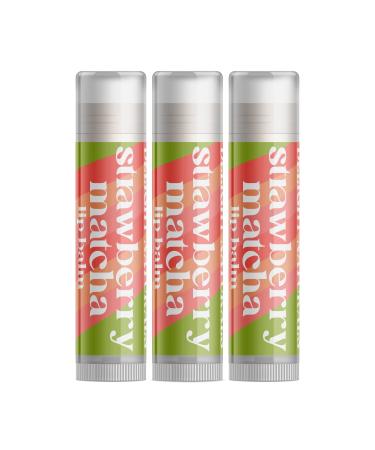 Strawberry Matcha Lip Balm - Set of Three