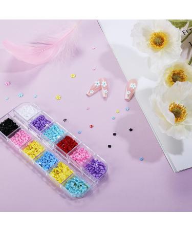 KINBOM 1200pcs 3D Flower Nail Art Charms Resin with Silver and Gold Beads - Colorful Decoration Accessories for DIY Nail Design and Jewelry Making (8 Colors) - Buy Online on GoSupps.com