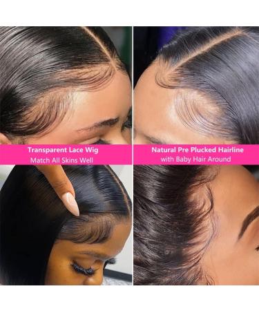 10 Inch Transparent Lace Front Bob Wig Human Hair - T Part Lace, Pre Plucked, 150% Density - Short Wigs for Black Women - Buy Online on GoSupps.com