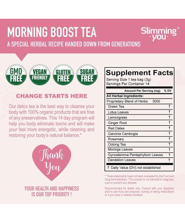 14 Day Detox Tea Bundle for Body Cleanse & Metabolism Boost - Morning Boost & Night Cleanse Tea - Buy Online on GoSupps.com