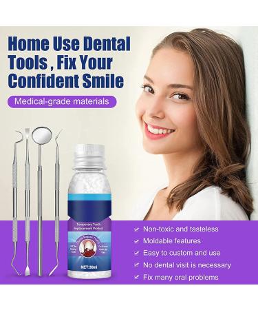 Reparador Perlas Reparador Perlas Dientes emporary Tooth Repair Kit DIY Temporary Tooth Replacement Repair Granules Kit for Temporary Restoration of Missing & Broken Teeth - Buy Online on GoSupps.com