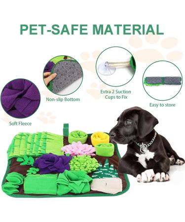 Bokelai Snuffle Mat for Dogs - Slow Feeding & Treat Dispenser Toy - 42x42cm - Green - Small-Medium Dogs - Brain Training Game - Buy Online on GoSupps.com