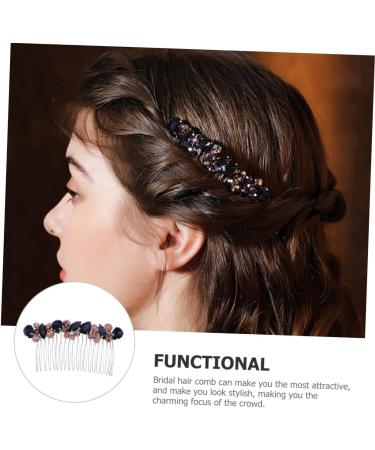 Didiseaon Bride Accessories Hair piece hair European and American wild purple Splitter the photo hair curler knot top headband accessories crown hair combs for wedding rhinestones bride - Buy Online on GoSupps.com