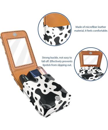 Leather Lipstick Case Organizer with Mirror - Mini Animal Print Holder for Lip Gloss & Lipstick - Buy Online on GoSupps.com