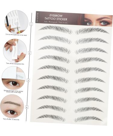 Mipcase 36 Pcs Eyebrow Stickers Waterproof Makeup Eyebrows Temporary Brow Tattoos Black Eyebrow Pretty 4d - Buy Online on GoSupps.com