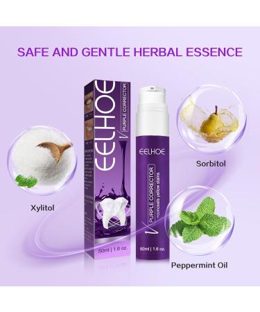 Color Corrector Purple Toothpaste - Purple Toothpaste for Teeth Whitening Mint Flavor Toothpaste Whitening Purple Whitening Toothpaste for Tooth Stain Removal