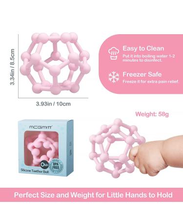 Shop McGmitt Sensorik Bei ring Ball - Silicone Baby Chew Toys for Grip & Early Childhood Education (Pink) | International Shipping Available - Buy Online on GoSupps.com
