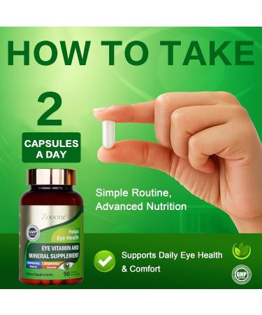 zooone Lutein and Zeaxanthin Eye Vitamins, Eye Vitamin and Mineral Supplement with Vitamin C E Zinc Copper, Vision Support for Macular Degeneration, Eye Health Pills for Adults & Seniors, 90 Capsules 1 - Buy Online on GoSupps.com