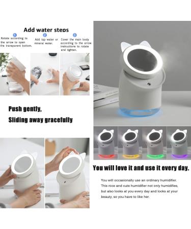 Beauty Makeup Humidifier USB Large Capacity Nano Humidification Desktop Vanity Mirror Atomizer 2 in 1 Home Sauna SPA Facial Warm Mist Humidifier Steamer Pink - Buy Online on GoSupps.com